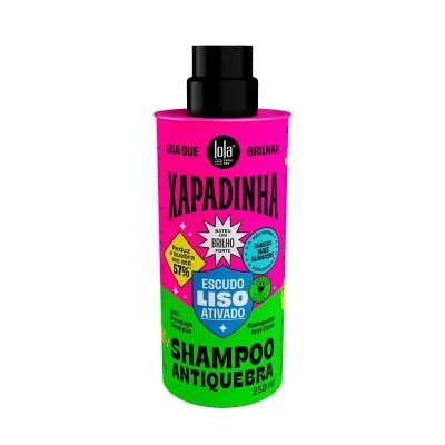 Frasco colorido de shampoo antiquebra Xapadinha 250 ml