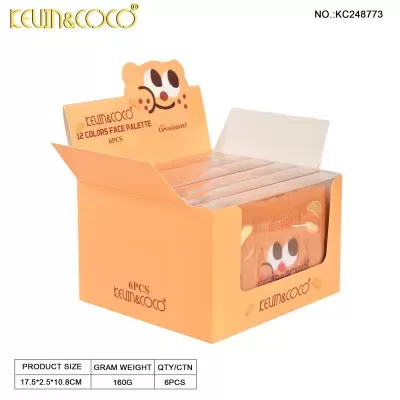 Kevin & Coco - Croissant 12-Color Paleta de Maquiagem - Pack 6 Unidades | Ref.KC248773