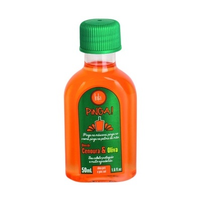 Frasco pequeno de óleo de Cenoura & Oliva com tampa verde