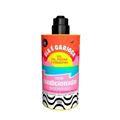 Condicionador nutritivo Lola Cosmetics em frasco colorido com doseador preto
