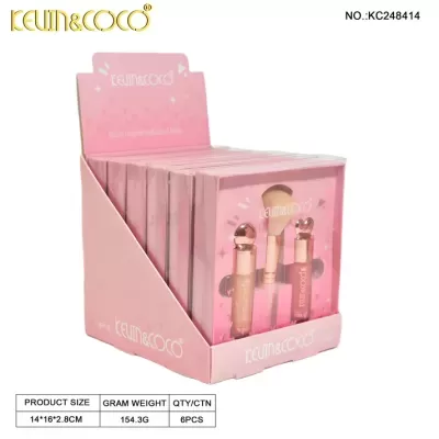 Kevin & Coco - Kit de Blush, Iluminador e Pincel - Pack 6 Unidades | Ref.KC248414