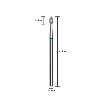 broca metálica prateada com medidas em centímetros