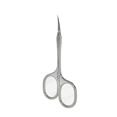 Tesoura pequena em aço inoxidável brilhante com lâminas finas