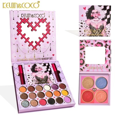 Kevin & Coco - Kit Paleta Sombras + Lipsitck - 3 PCS | Ref.KC233891
