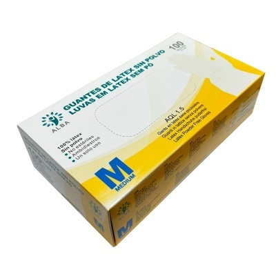 Luvas Descartáveis em Nitrilo Sem Pó - M | Ref.003055