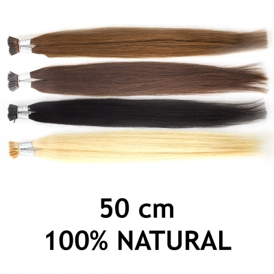 Mechas de cabelo natural de 50 cm em quatro cores diferentes