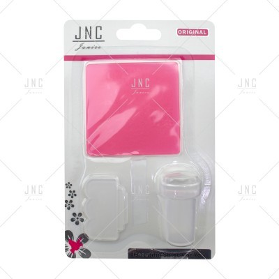 Conjunto de acessórios para unhas JNC Janice em blister transparente e rosa