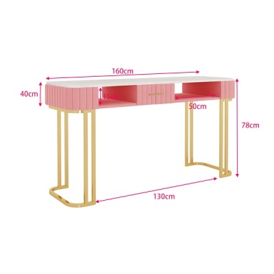 Mesa Manicure Veludo Rosa | Ref.863277 Rosa