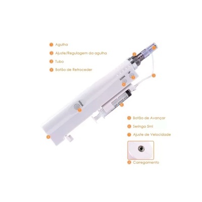 Caneta Dermapen Mesoterapia Ácido Hialurônico + Seringas | Ref.864098