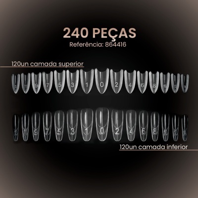 JNC - Tips Sanduíche 240 unidades - 14 Tamanhos | Ref.864416