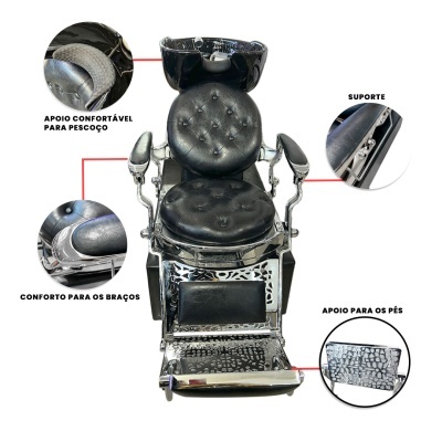 Rampa de Lavagem Barber Cromada | Ref.864117