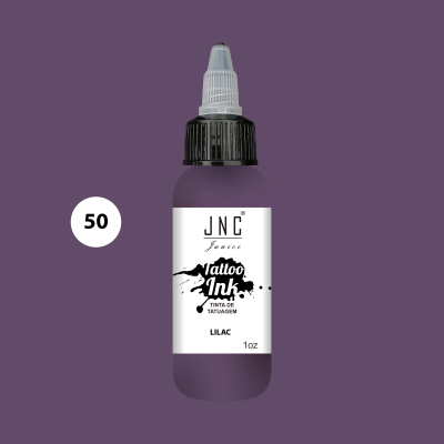 Frasco de tinta para tatuagem lilás JNC Tattoo Ink 1oz com tampa preta e bico aplicador