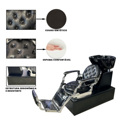 Rampa de Lavagem Barber Cromada | Ref.864117