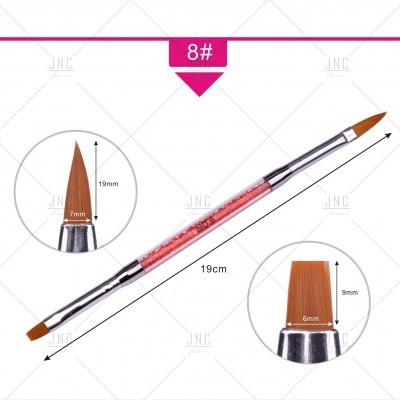 Pincel para Nail Art - Dupla Cabeça (Preenchimento e Sombreador Chato)