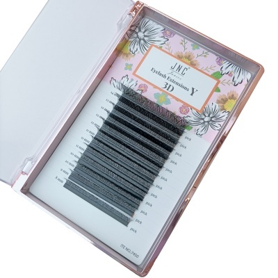 Caixa transparente com extensões de pestanas em várias espessuras