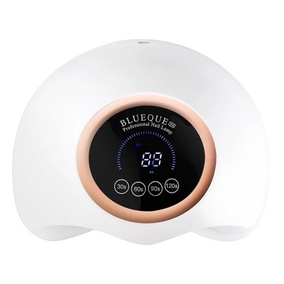 Lâmpada profissional para unhas BLUEQUE branca com visor digital e botões de tempo