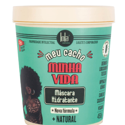 Pote de máscara hidratante para cabelos cacheados Meu Cacho Minha Vida