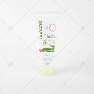 Tubo branco de creme de mãos Babaria aloe de 75 ml