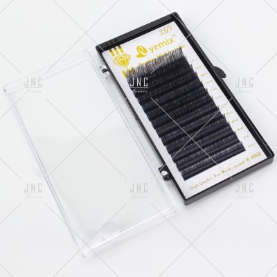 Conjunto de pestanas postiças Yemix 3D em embalagem preta e transparente