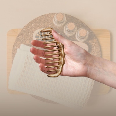 Pente de massagem com dente largo de madeira | Ref.864245