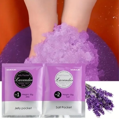 Crystal Jelly Spa - gelatina e sal para os pés - Lavanda 50+50g | Ref.874406