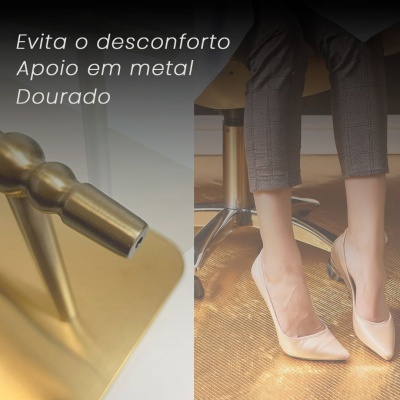 Pousa Pés em metal Dourado | Ref.864119