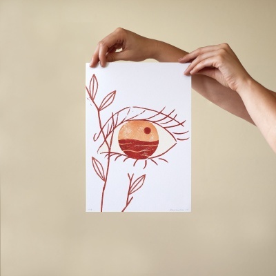 "Cheia de Mar #2" Linogravura