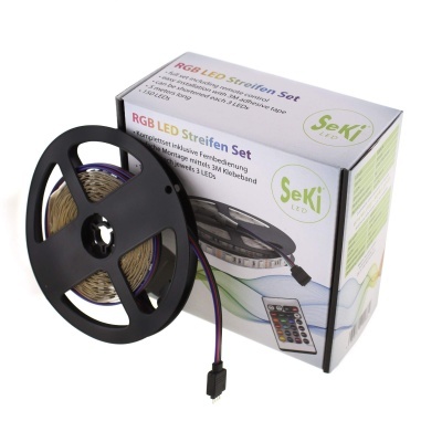 Fita LED RGB (RGB 150LEDs, Controlador, Fonte de Alimentação) 5m