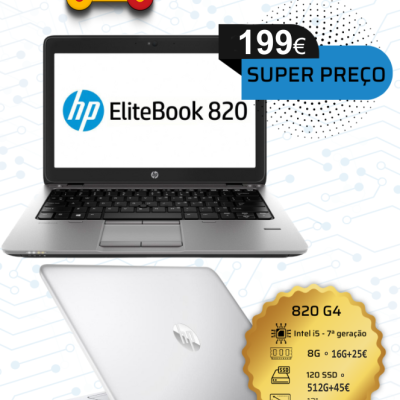 Portátil HP EliteBook 840 G4 i5 7ª / 8Gb /128Gb/Win 11