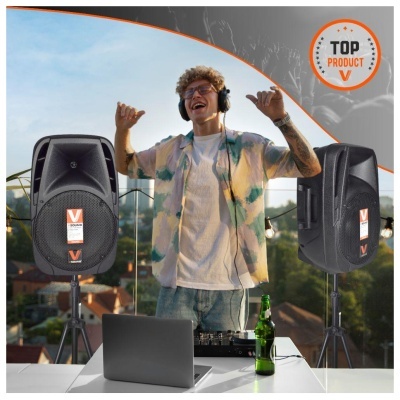 COLUNAS ATIVA+PASSIVA 12" 2x400W USB/BT/SD MICRO VSOUND