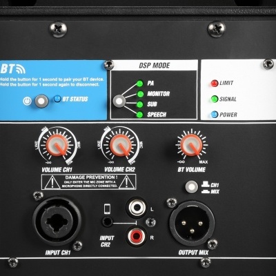 Coluna Profissional Bi-Amplificada 12" 1400W Bluetooth (PD412A) - Power Dynamics