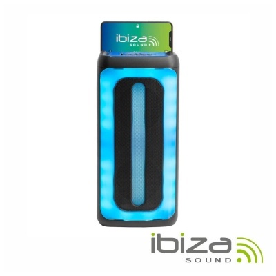 Coluna Amplificada 2x4" 200W USB/BT/SD RGB TWS IBIZA