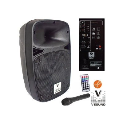 Coluna Amplificada VSOUND VSSE8PM 8" USB/BT/SD/BAT MIC s/Fios