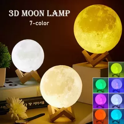 Lâmpada LED Lua 3D - 7 Cores Well