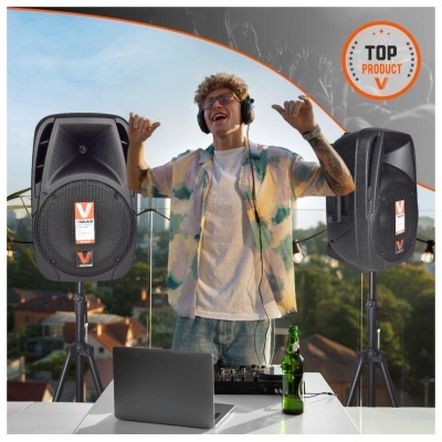 sistema amplificado VSOUND com Coluna Ativa + Passiva 2x15 1000W