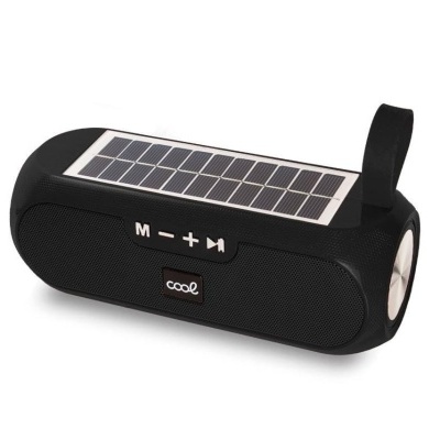 Coluna Portátil Bluetooth Cool Glasgow Black 10W com Painel Solar Colunas Música