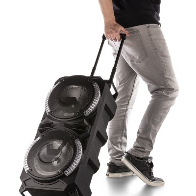 Coluna Amplificada Karaoke 2x 8" 900W USB/SD/BLUETOOTH c/ Efeitos LED RGB - FENTON