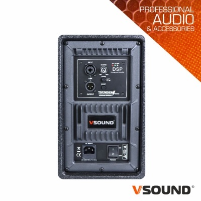 Subwoofer Amplificado Profissional 2x8" DSP 600W VSOUND THUNDER Pro