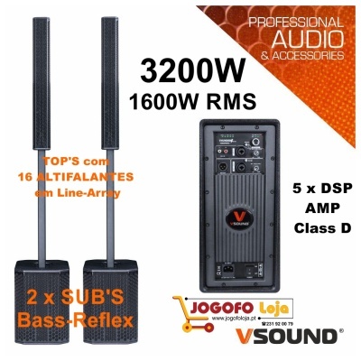 Som Amplificado Pro 2 x SUB Bass-Reflex 12