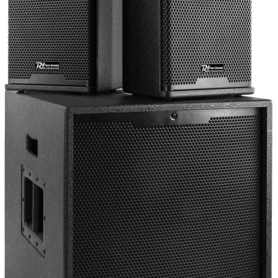 Sistema Som Ativo 1500W (Subwoofer 12" + 2 Colunas 6,5") COMBO 1200 - Power Dynamics