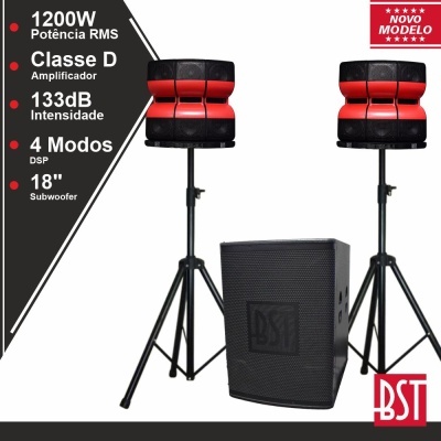 SISTEMA ATIVO BST /SubWoofer 18" BassReflex + 12 ALTIFALANTES 4" /  2400W