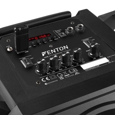 Coluna Amplificada Karaoke 2x 8" 900W USB/SD/BLUETOOTH c/ Efeitos LED RGB - FENTON