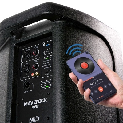 Coluna Amplificada Profissional NEXT MV12, Bluetooth, DSP e com 1100W - Oferta de capa Protectora