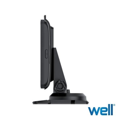 Suporte de telemóvel preto com ventosa e braço articulado