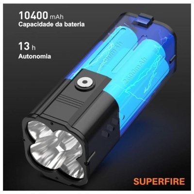 Lanterna 4x18W 6000lm IP44 SUPERFIRE