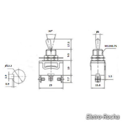 Interruptor Alavanca ON-OFF-ON
