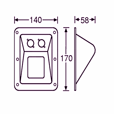 Placa Metálica de coluna p/ ficha Speakon XLR