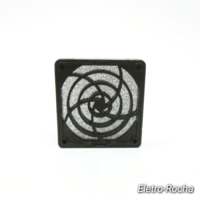 Grelha com filtro para ventilador 80x80mm