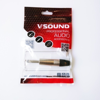 Ficha jack 6.35mm Macho Niquelada Mono-VSOUND