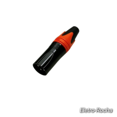 Fichas XLR Macho 3 pinos Laranja
